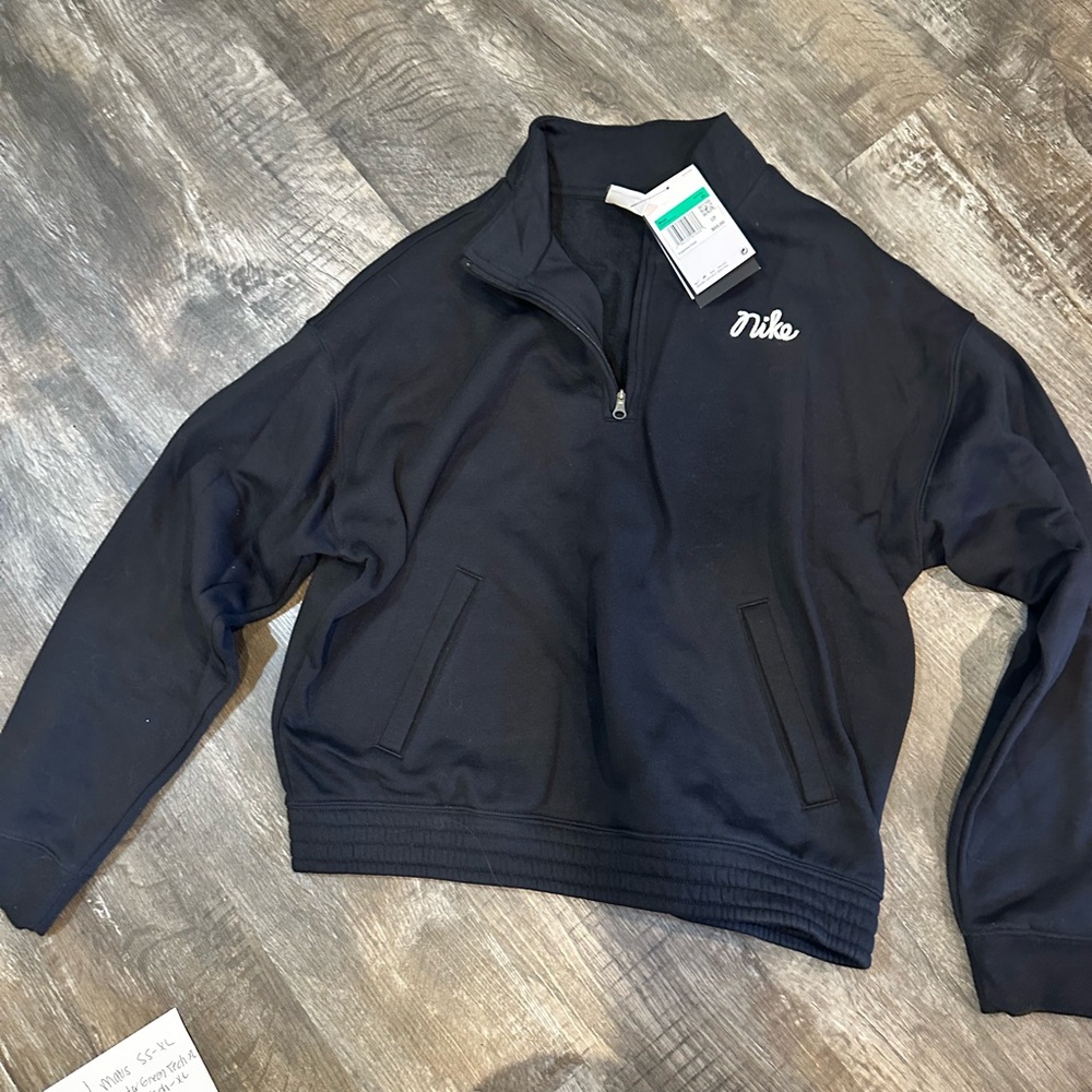 Nike Black Quarter-Zip Pullover with White Logo